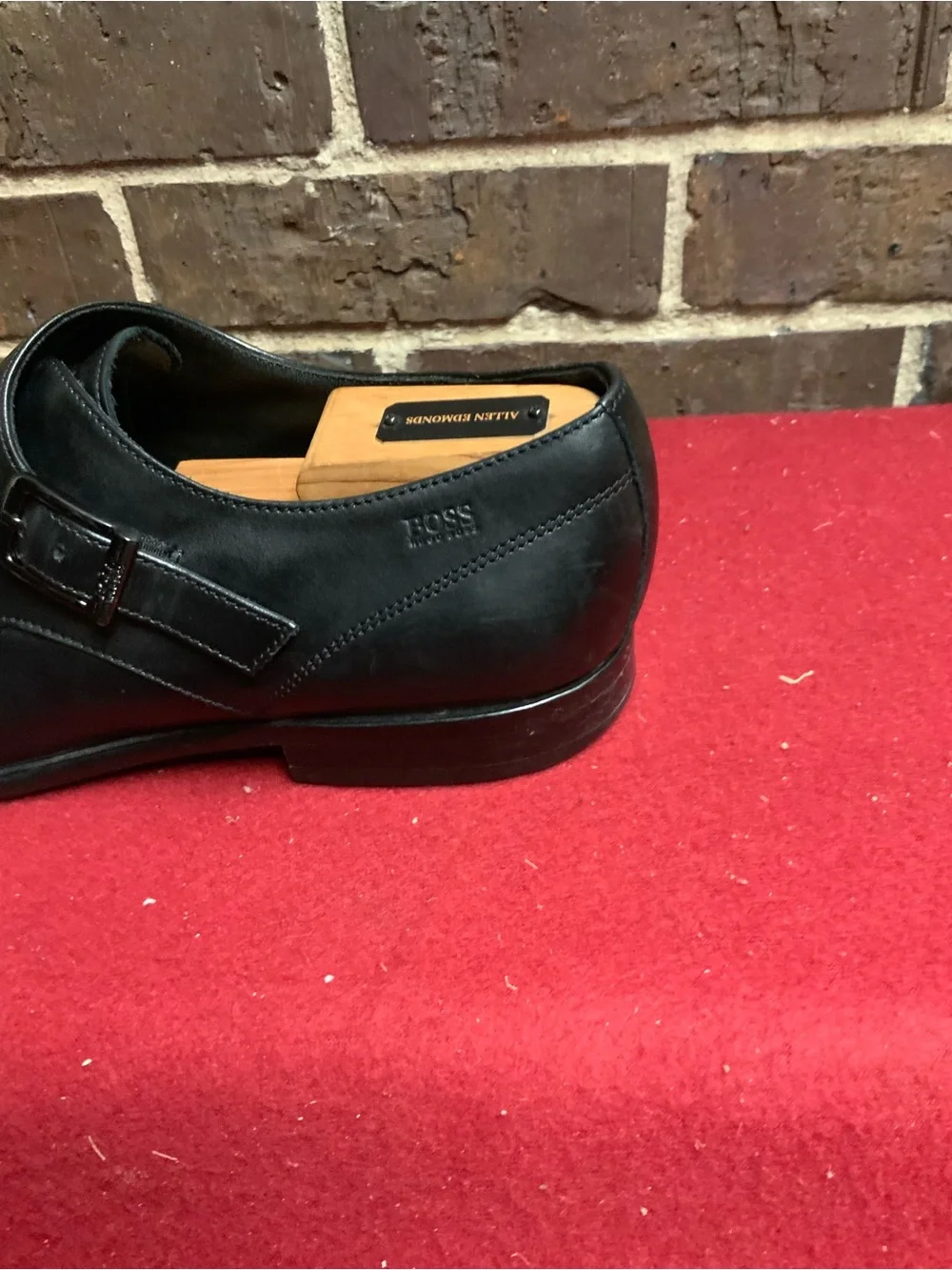 Men's Black Leather Single Monk Strap Dress Shoe